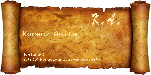 Korecz Anita névjegykártya
