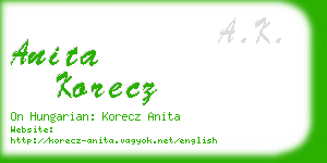 anita korecz business card